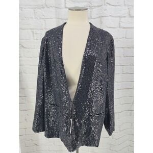 G By Giuliana Fully Sequin Jacket 1X Cocktail Glam High Roller Las Vegas Party